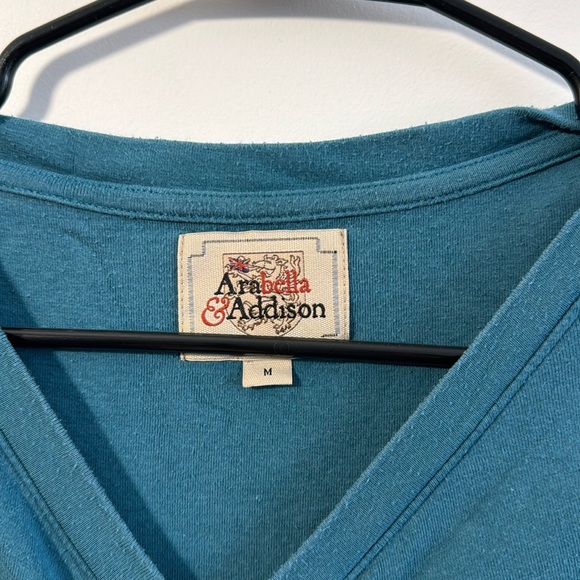 Arabella & Addison medium teal 3/4 sleeve shirt - Picture 3 of 3